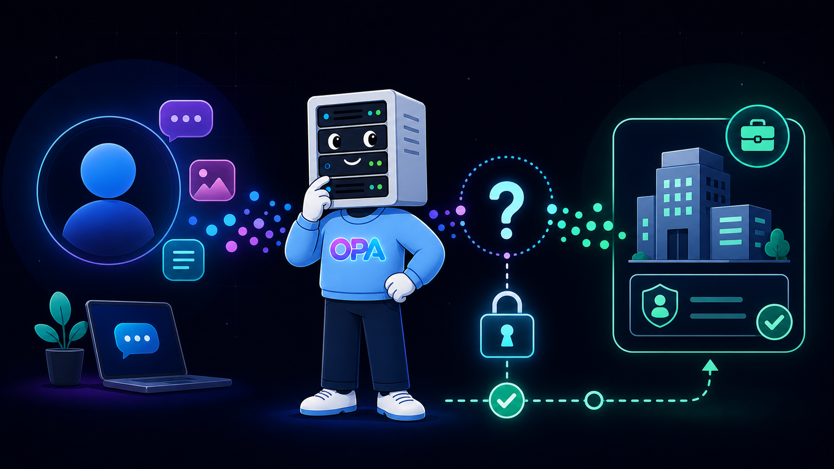 Minimal illustration of personal and enterprise AI data flows